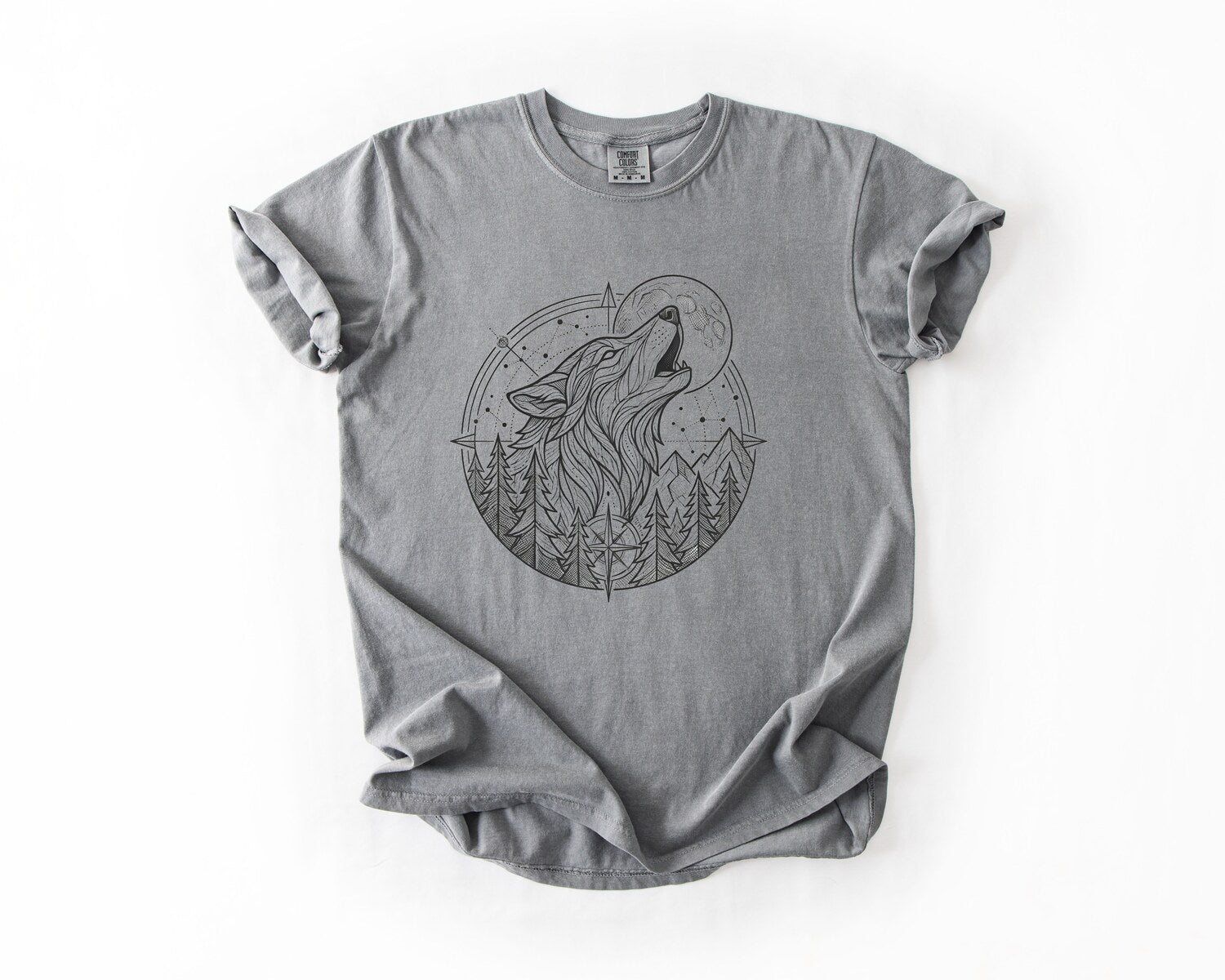 Howling Wolf T-Shirt - Grey
