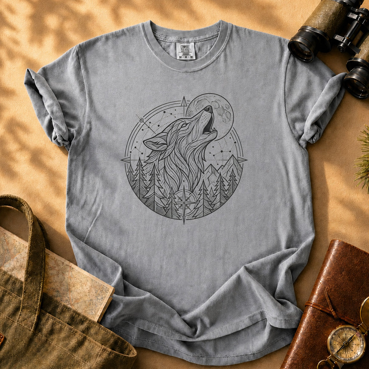Howling Wolf Tee - Grey