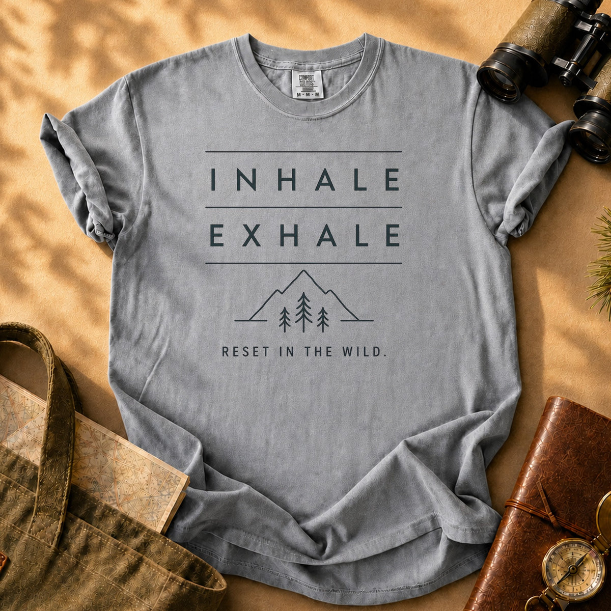 Inhale Exhale Tee - Grey