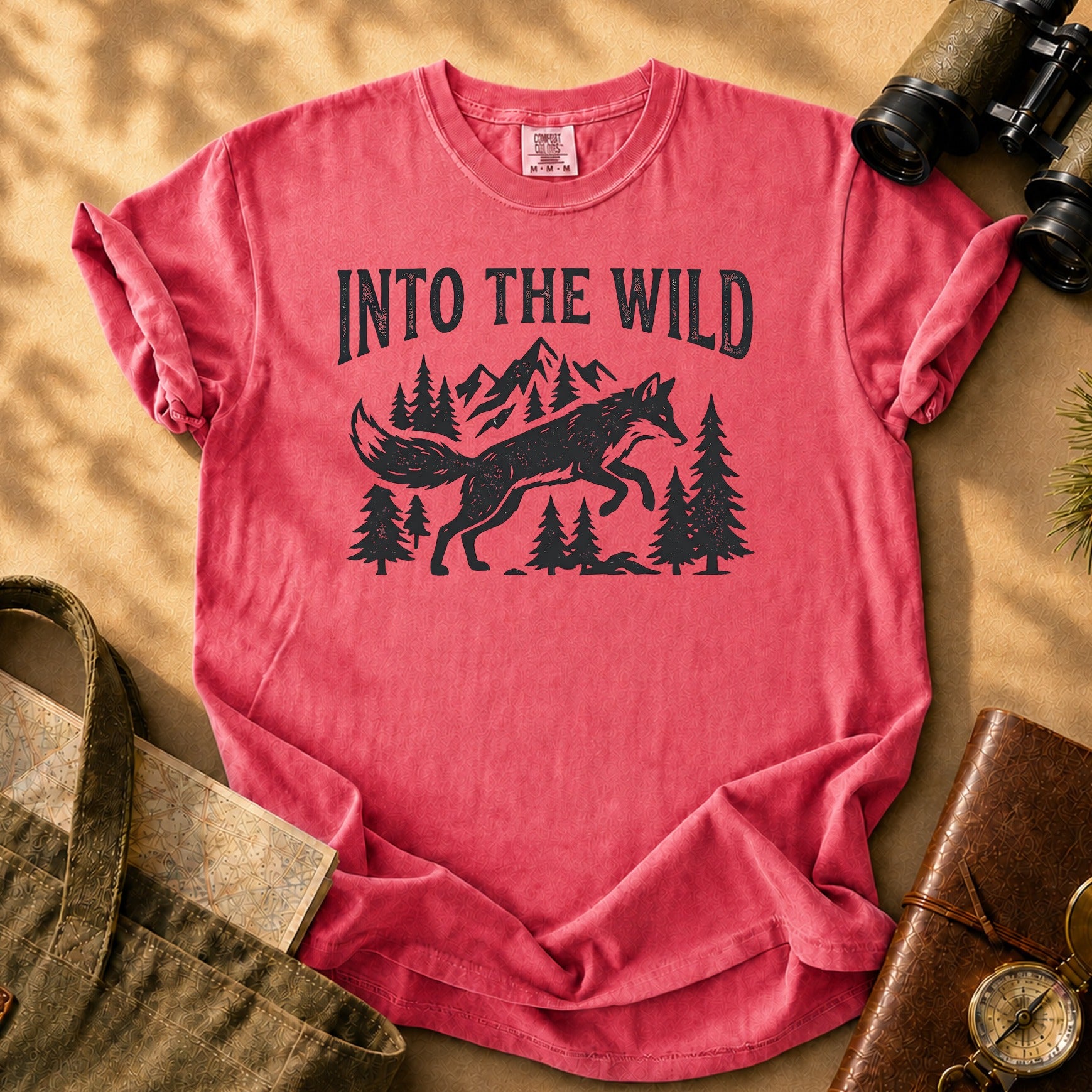 Into The Wild Wolf Tee - Watermelon