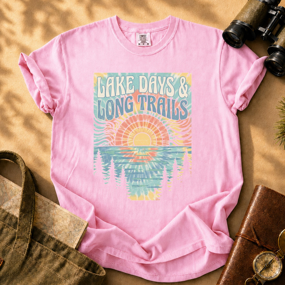 Lake Days & Long Trails Tee - Blossom