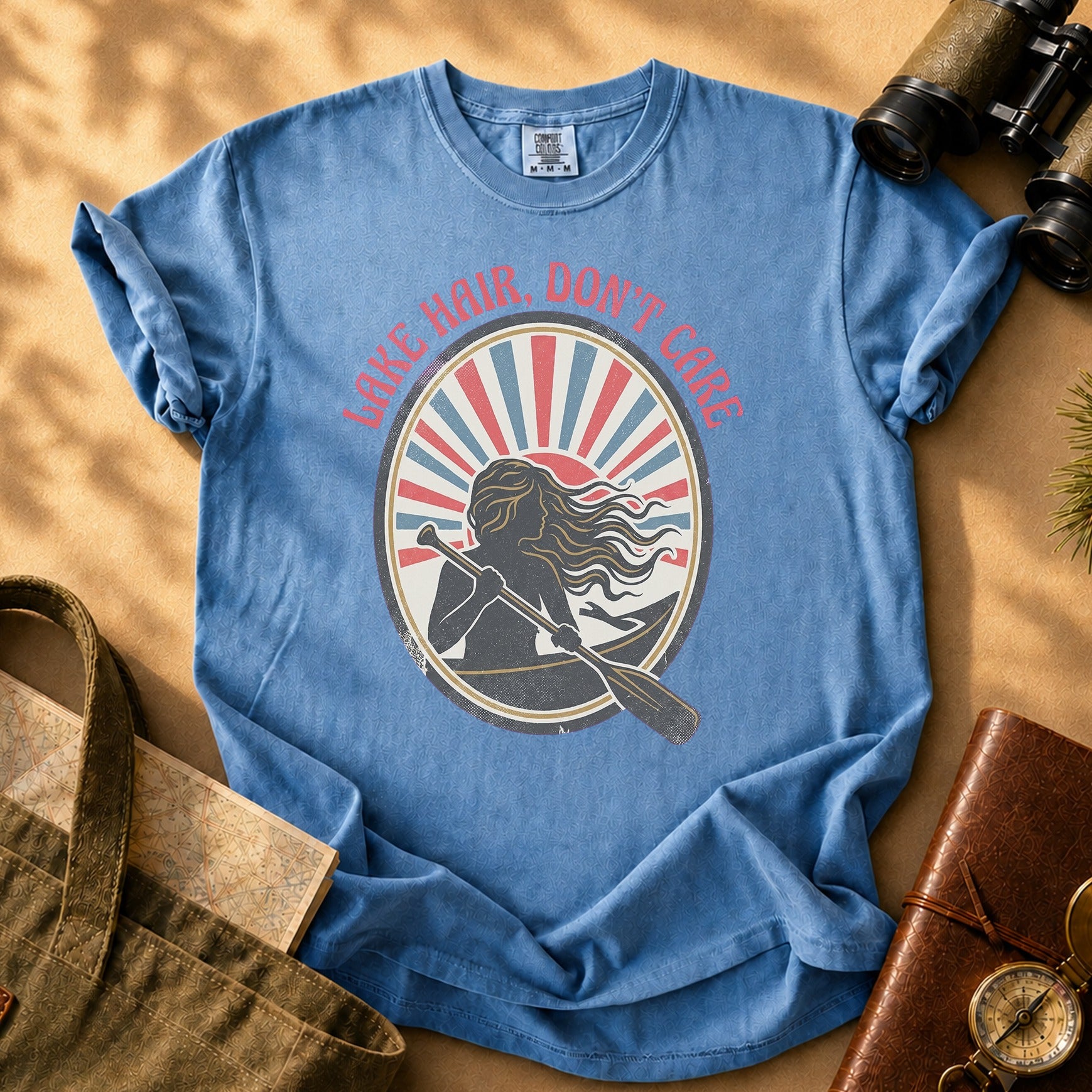 Lake Hair Don't Care Tee - Blue Jean