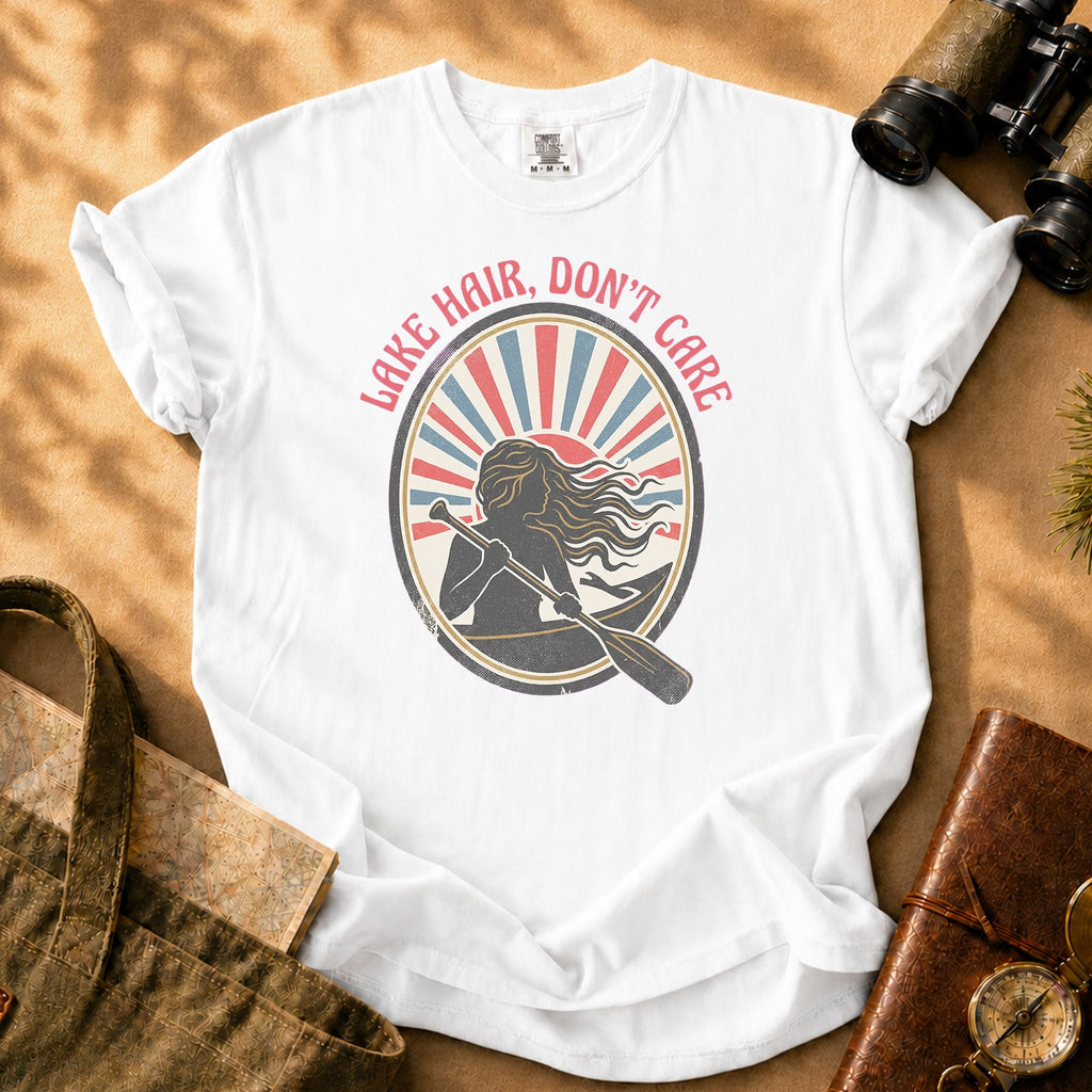 Lake Hair Don't Care Tee - White