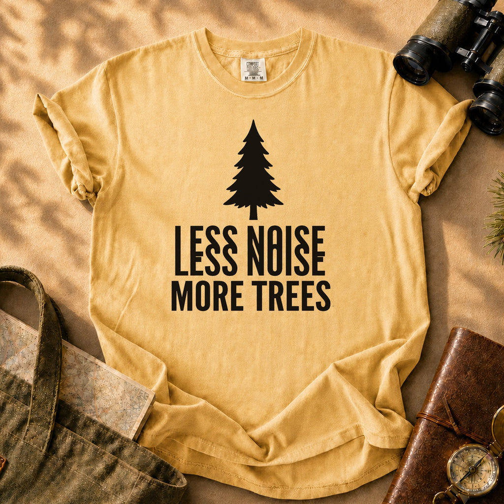 Less Noise More Trees Tee - Mustard