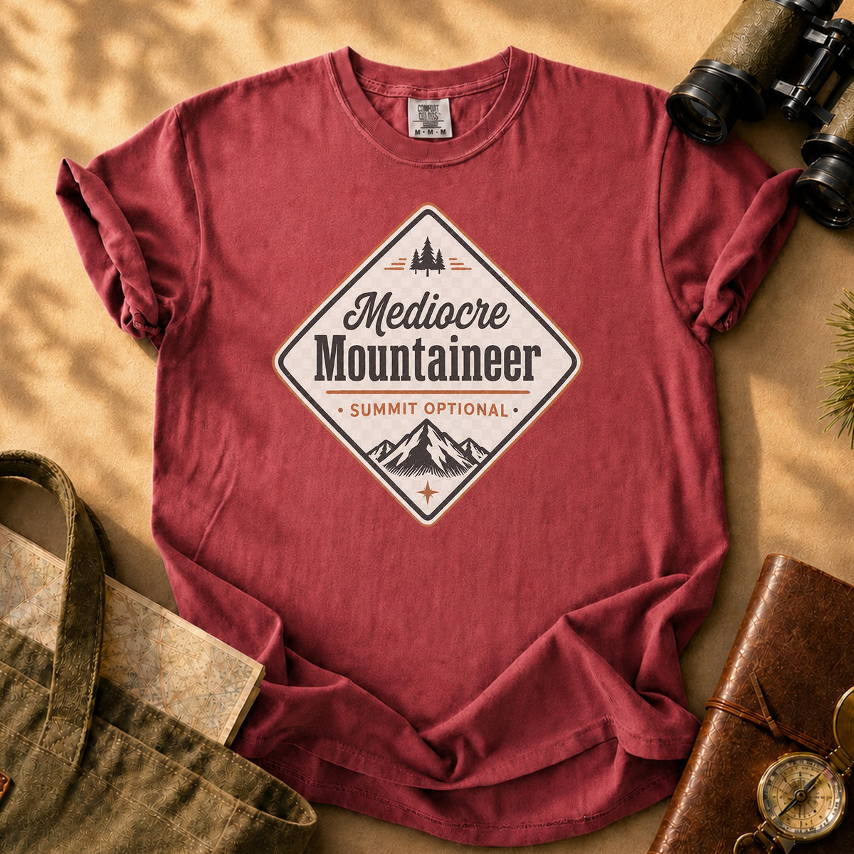 Mediocre Mountaineer Tee - Brick