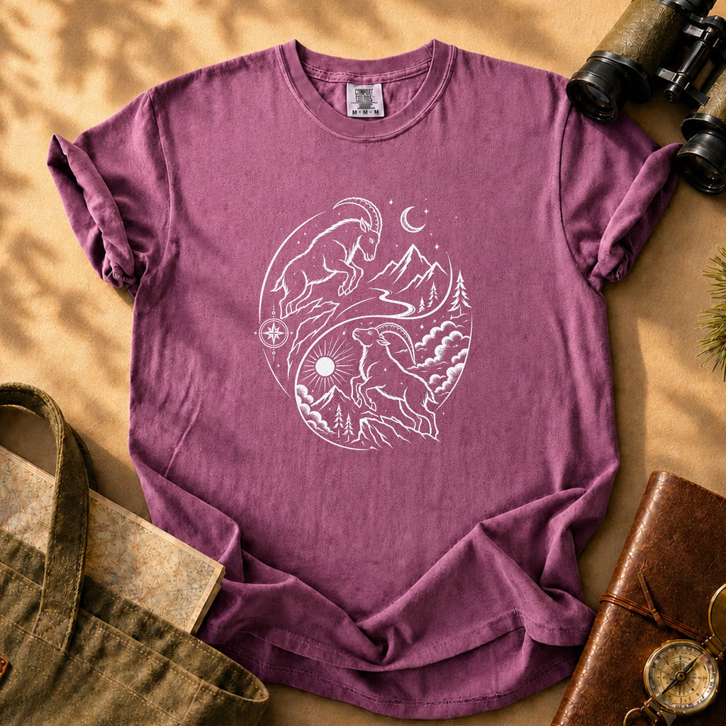 Mountain Goat Yin Yang Tee - Berry