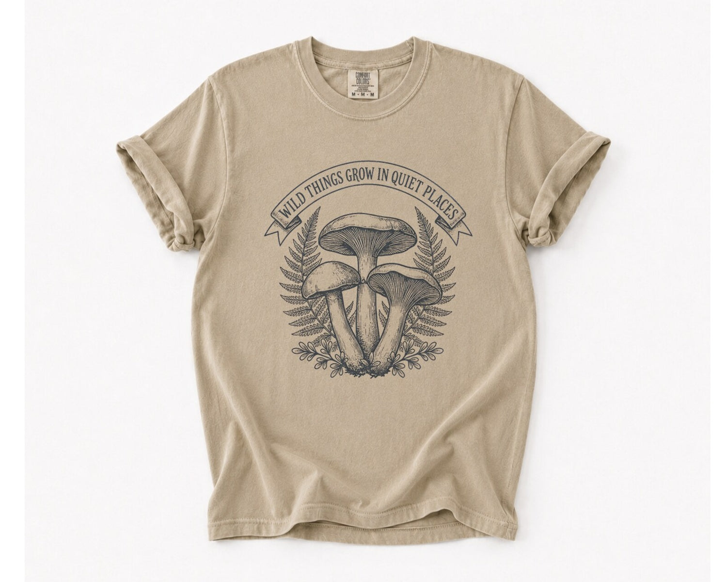 Mushroom Graphic T-Shirt - Khaki