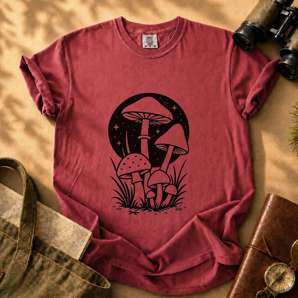 Mushroom Nightscape Tee - Brick