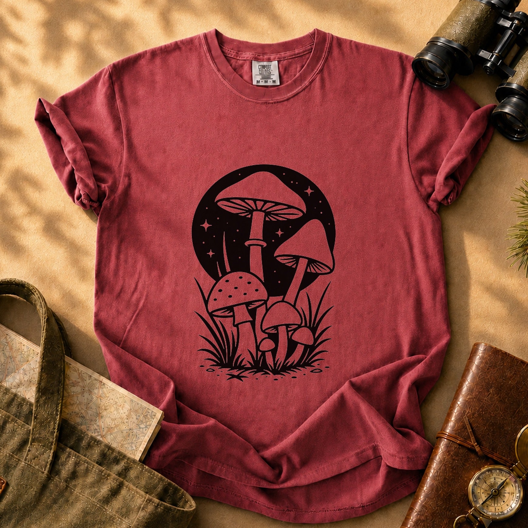Mushroom Nightscape Tee - Brick
