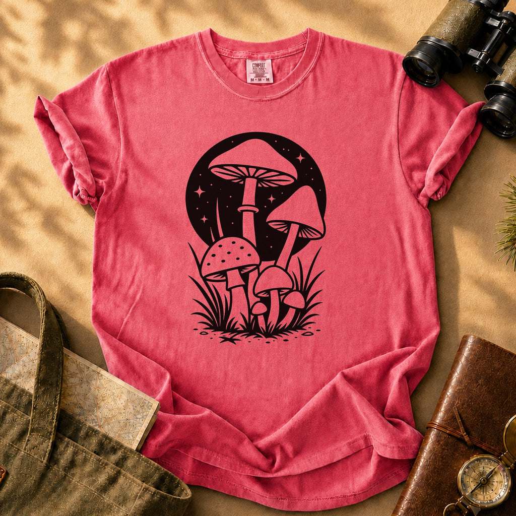 Mushroom Nightscape Tee - Watermelon