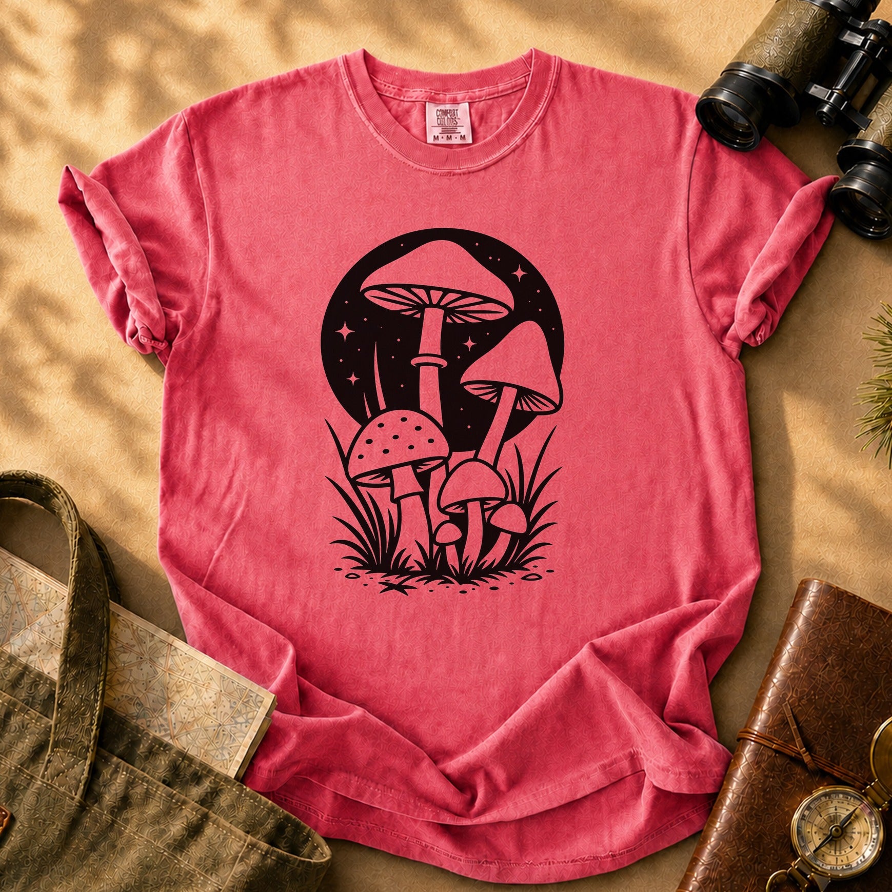Mushroom Nightscape Tee - Watermelon
