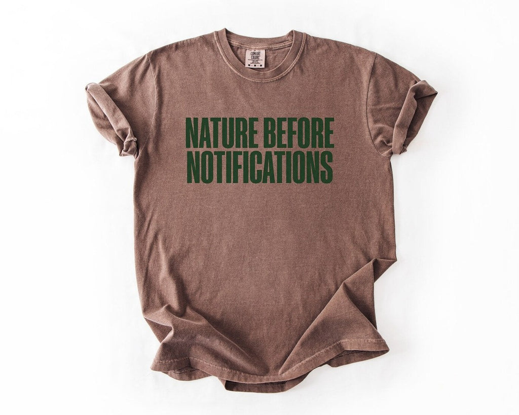 Nature Before Notifications T-Shirt - Espresso