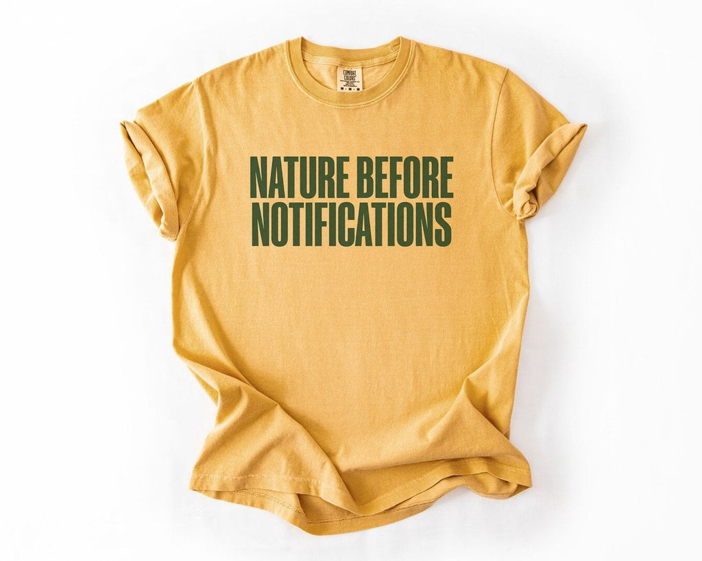 Nature Before Notifications T-Shirt - Mustard