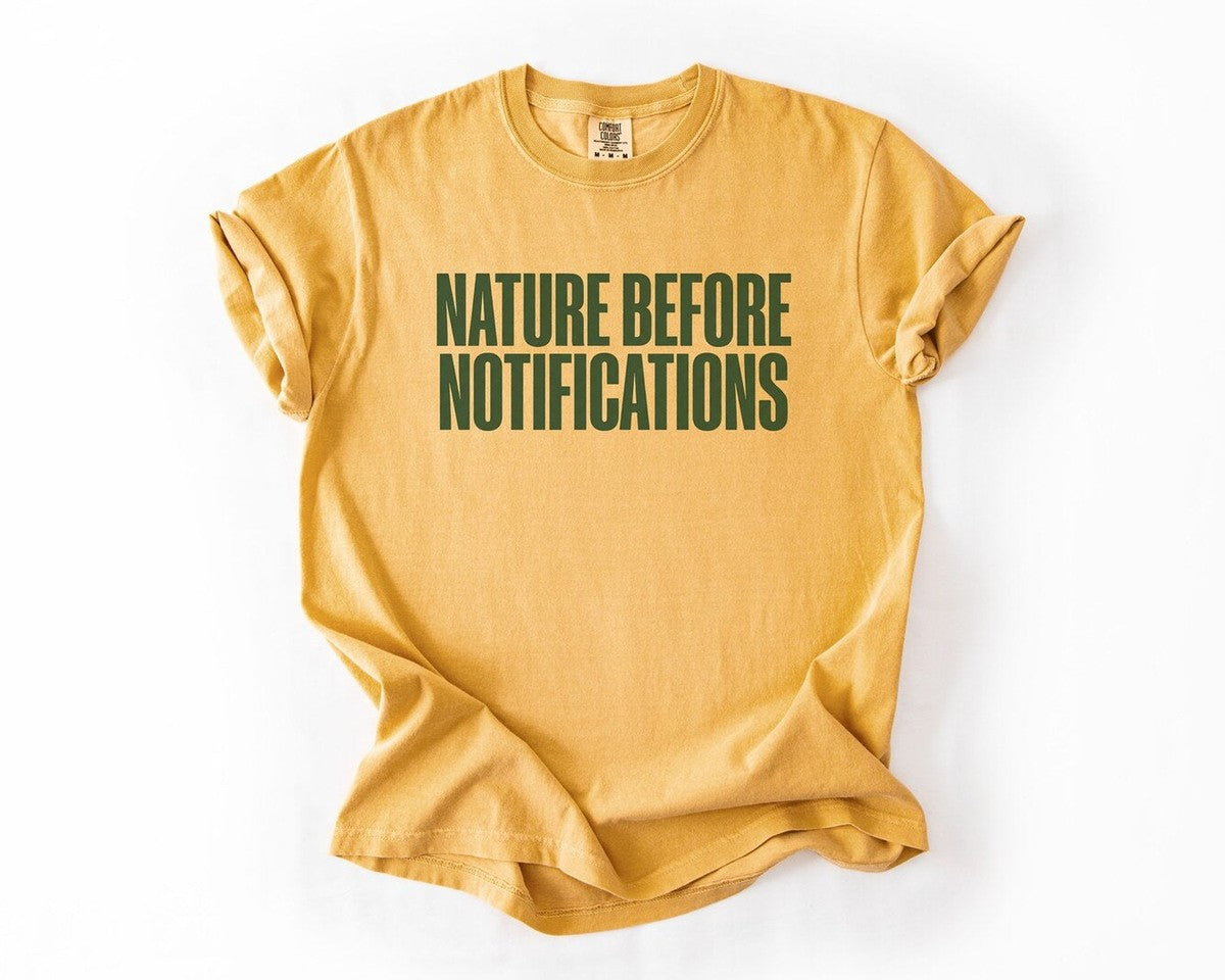 Nature Before Notifications T-Shirt - Mustard