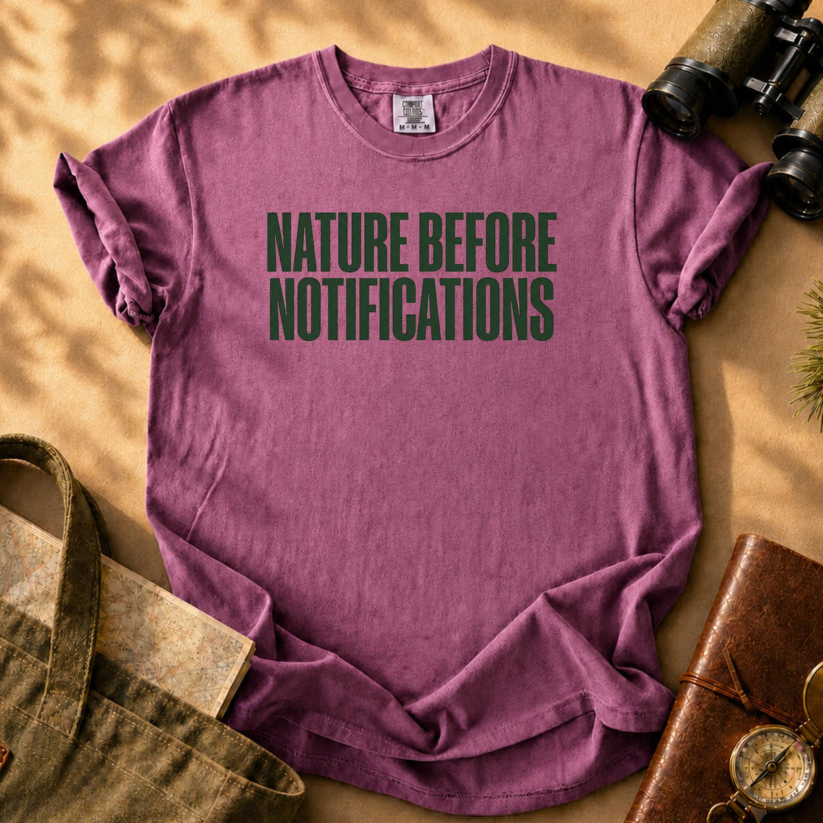 Nature Before Notifications Tee - Berry