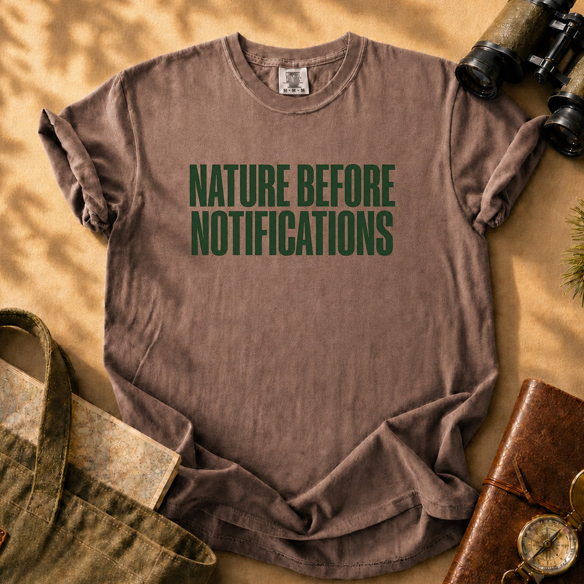 Nature Before Notifications Tee - Espresso