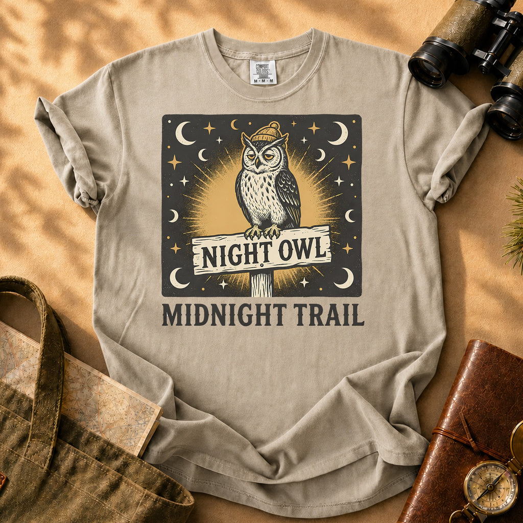 Night Owl (Midnight Trail) Tee - Khaki