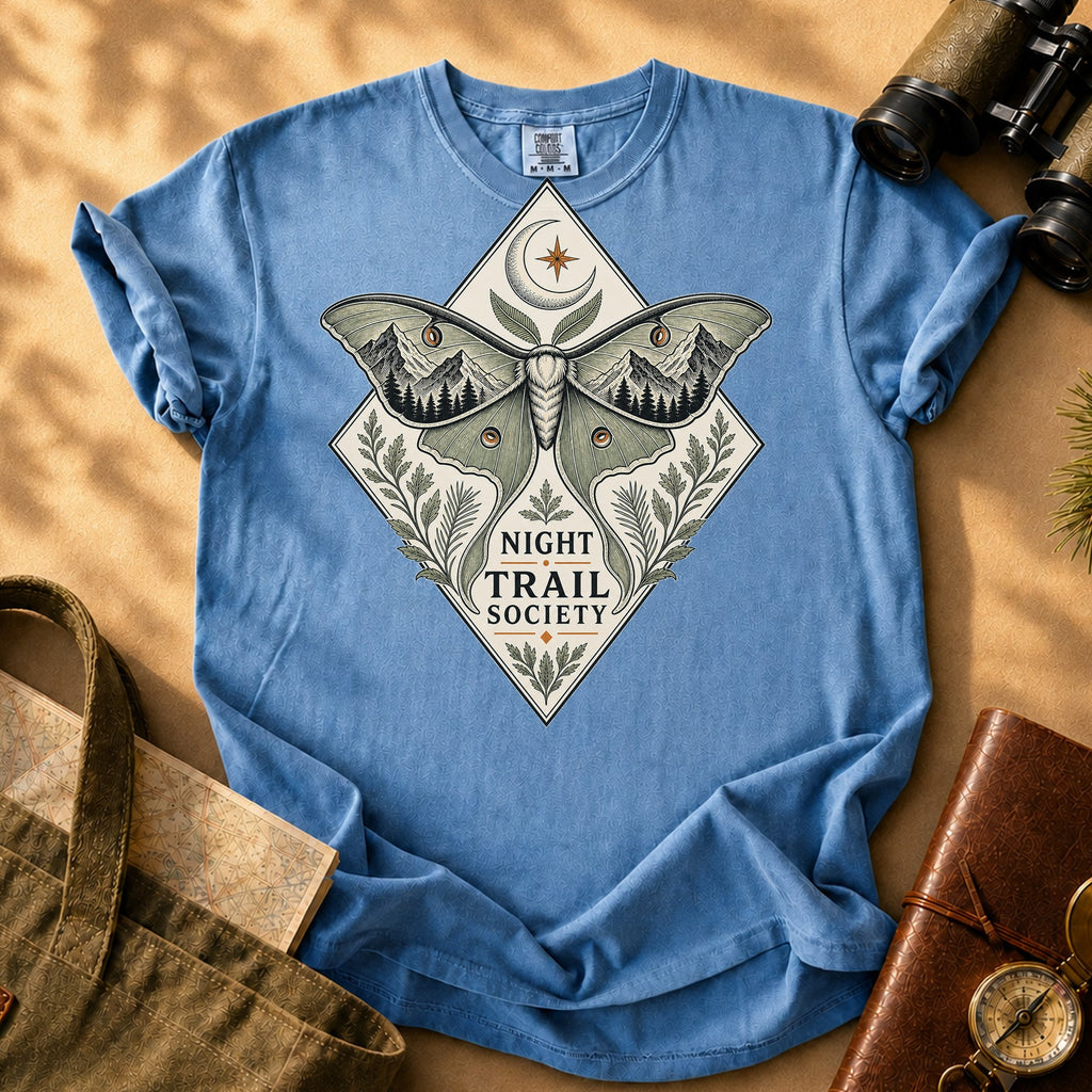 Night Trail Society Tee - Blue Jean