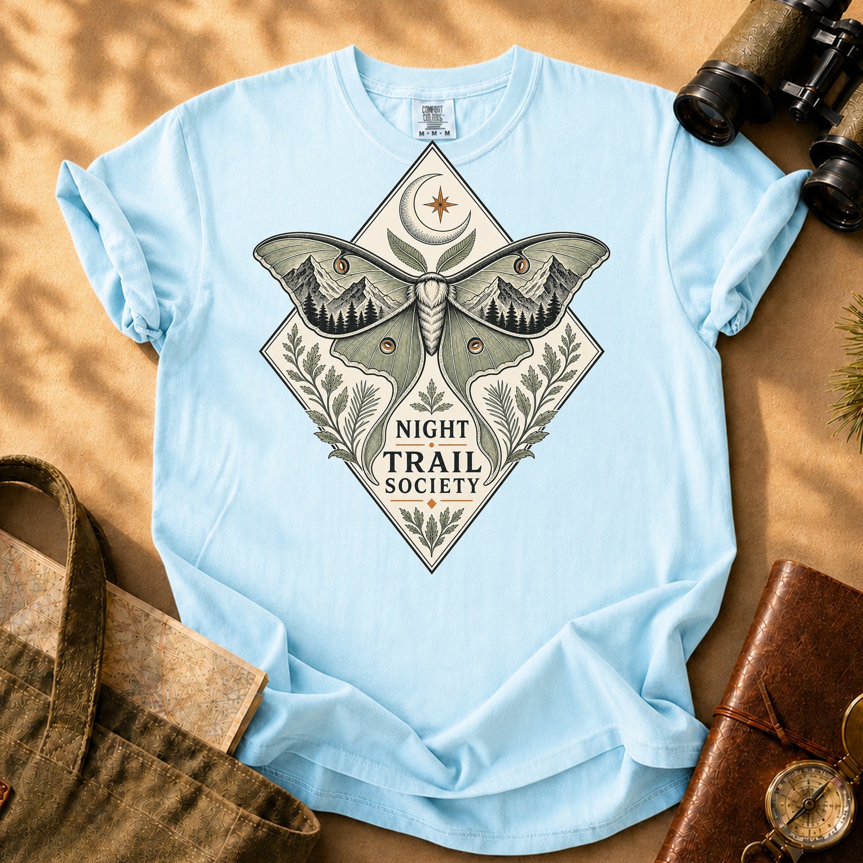 Night Trail Society Tee - Chambray