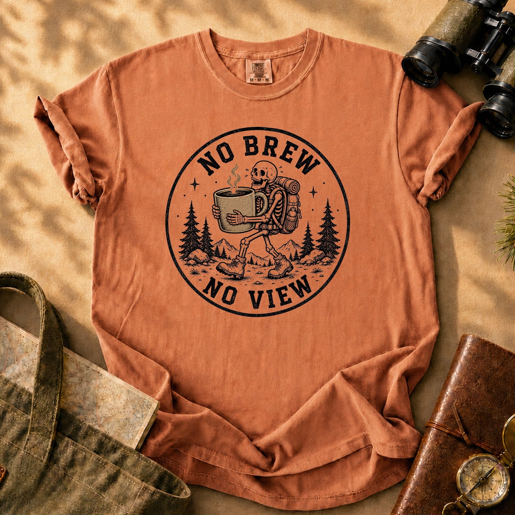 No Brew No View - Skeleton Tee - Yam