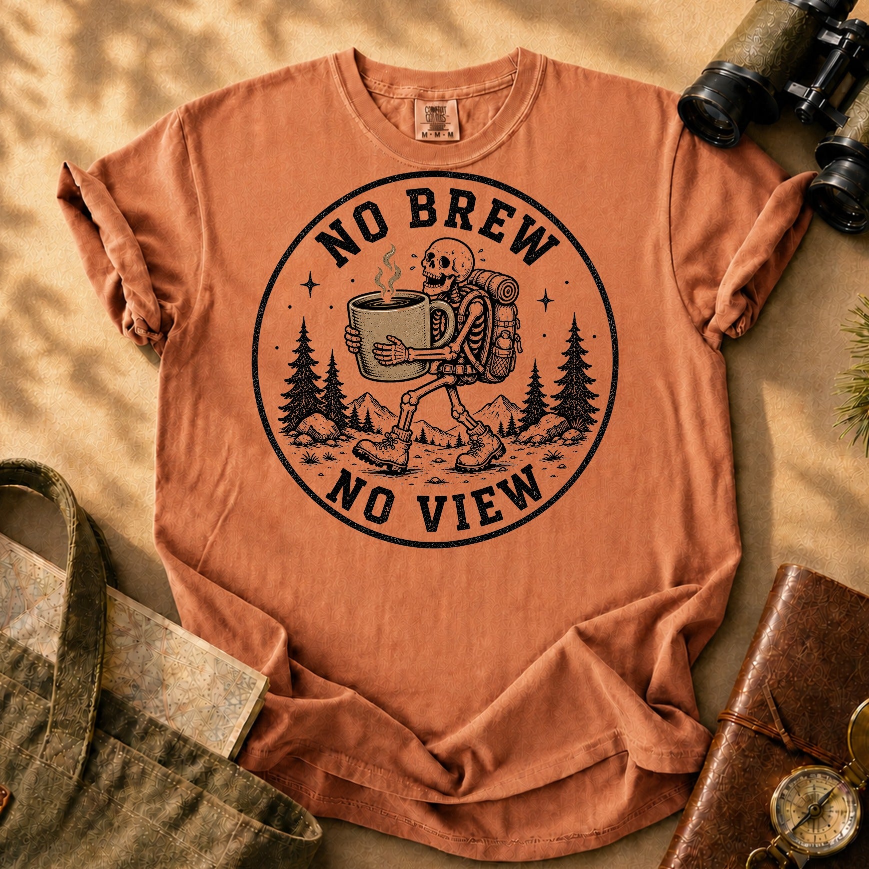 No Brew No View - Skeleton Tee - Yam