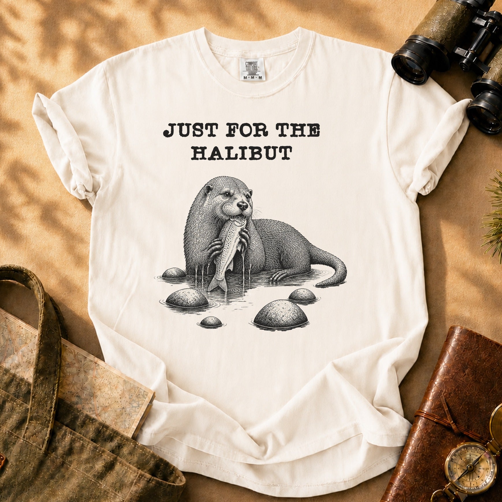 Just For The Halibut Otter Tee - Ivory