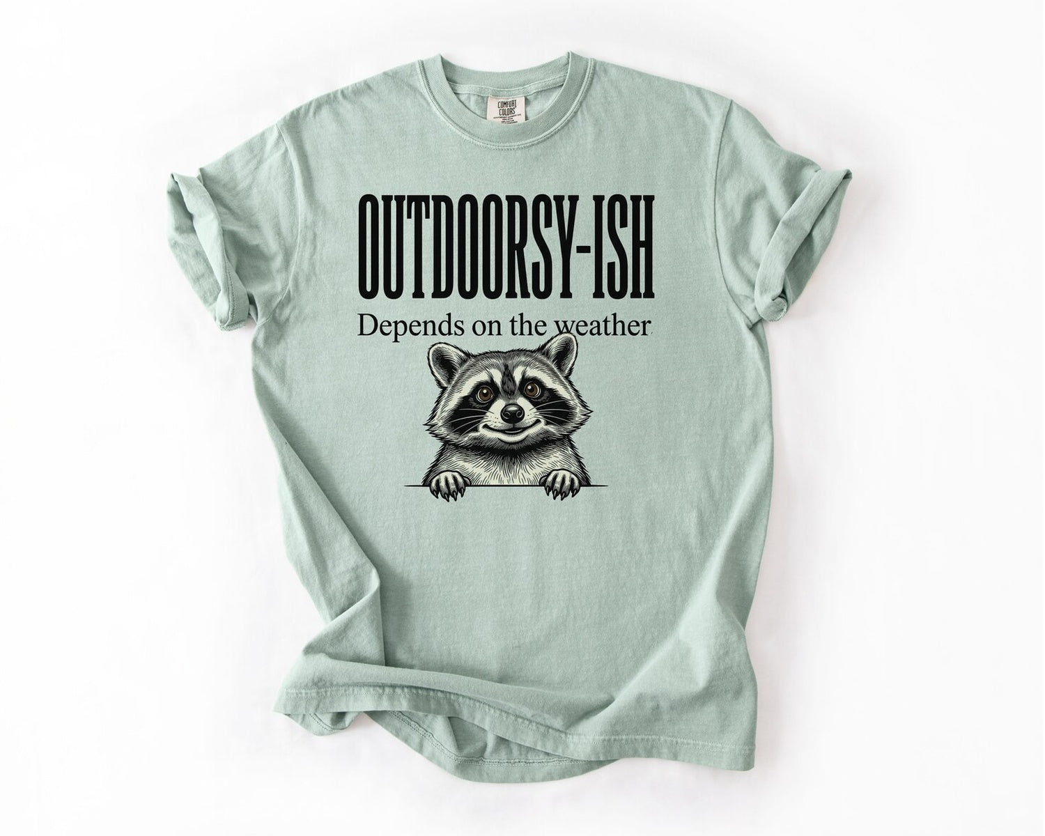 Outdoorsy-ish Raccoon T-Shirt - Bay