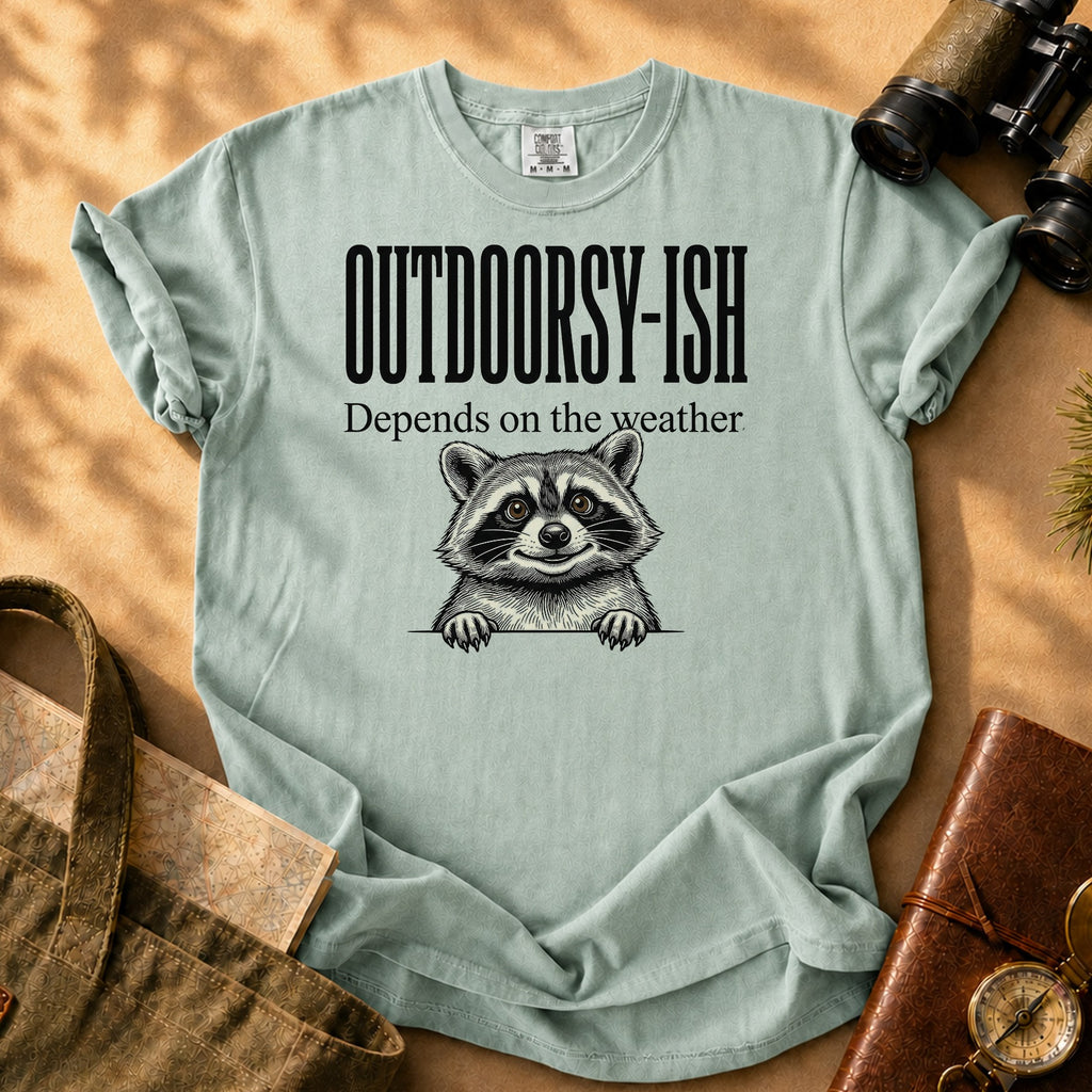 Outdoorsy-ish Raccoon Tee - Bay