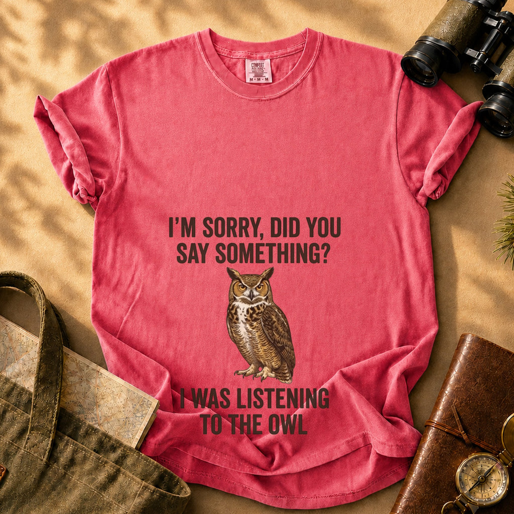 Owl Listening Graphic Tee - Watermelon