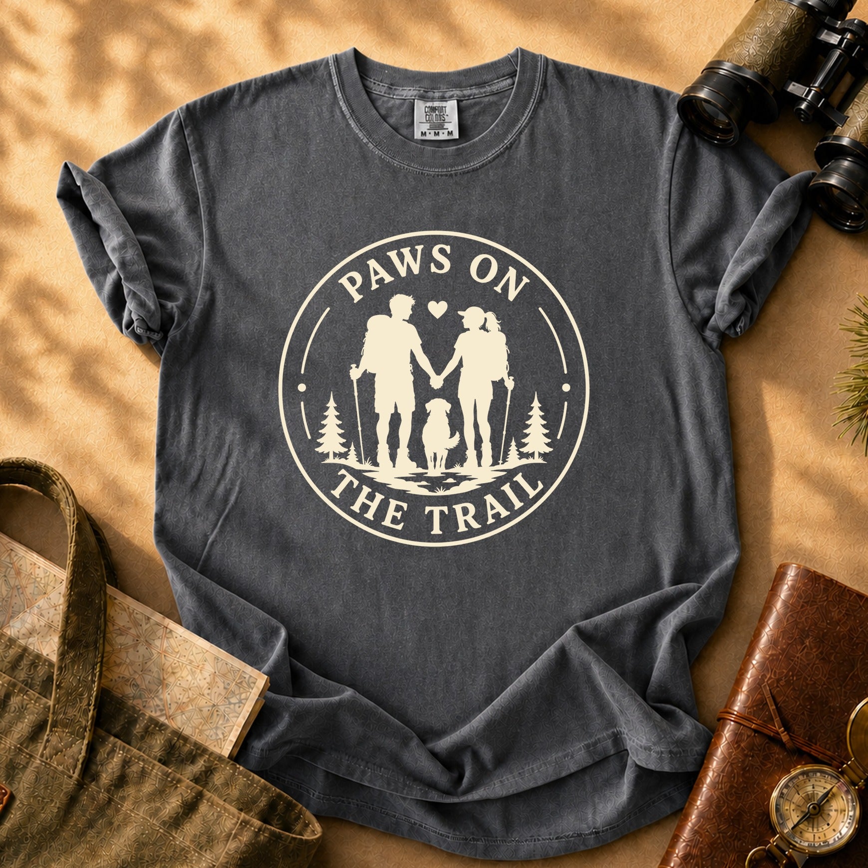 Paws on the Trail Tee - Pepper