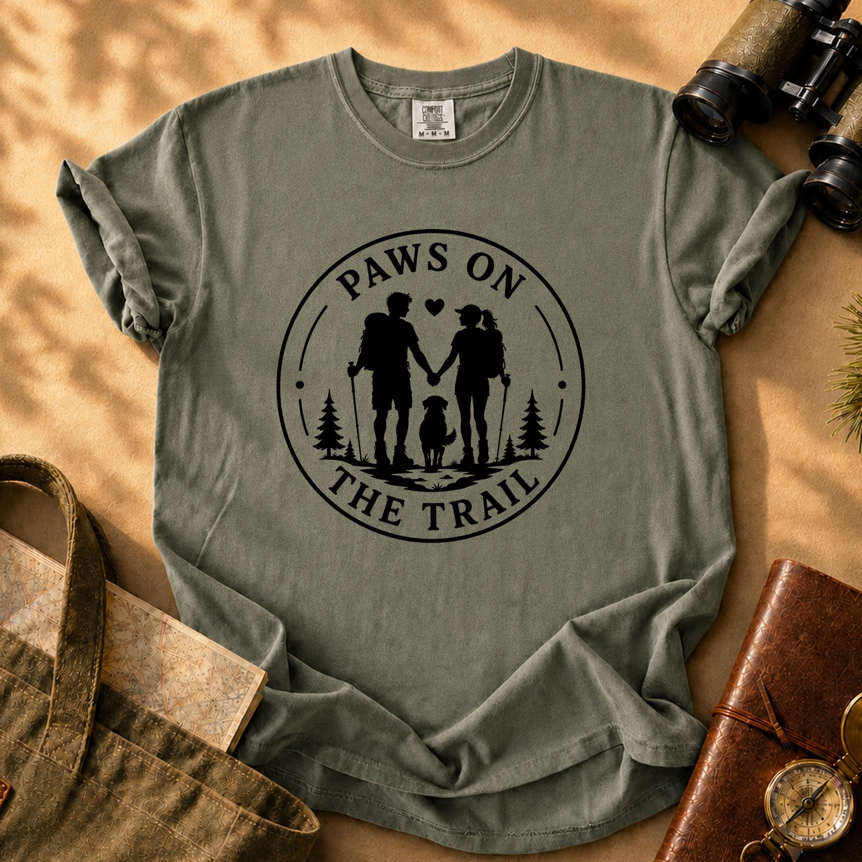 Paws on the Trail Tee - Sage