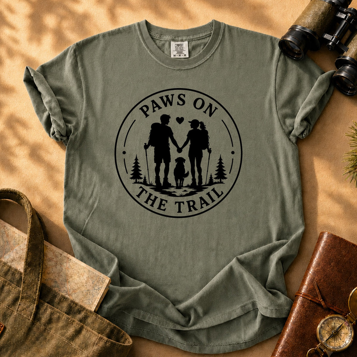 Paws on the Trail Tee - Sage