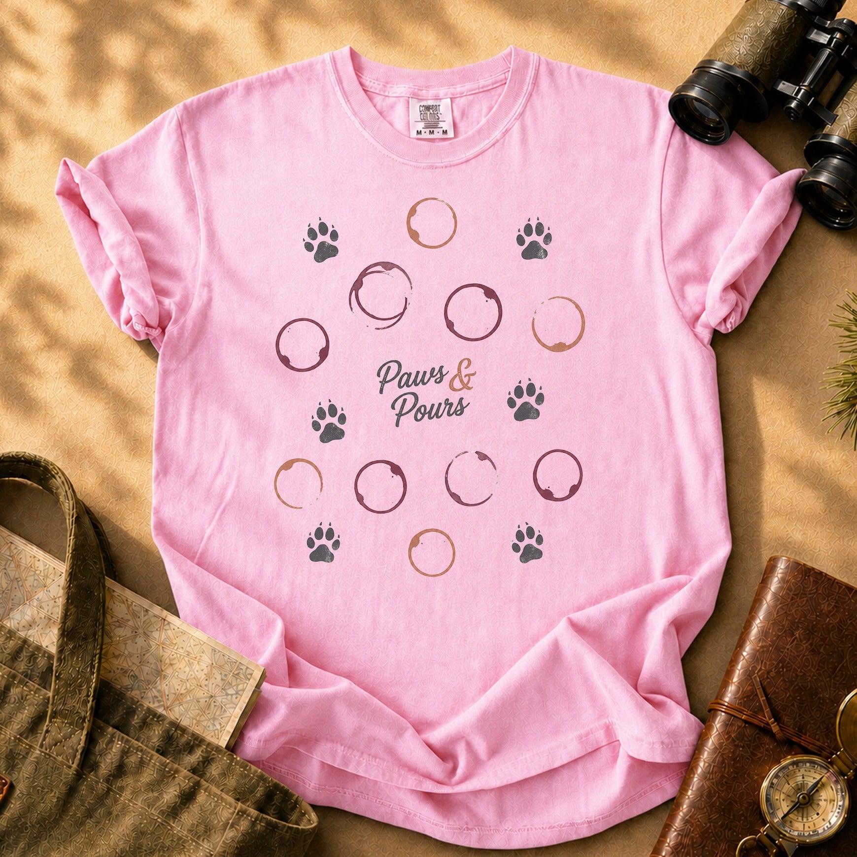 Paws & Pours Tee - Blossom