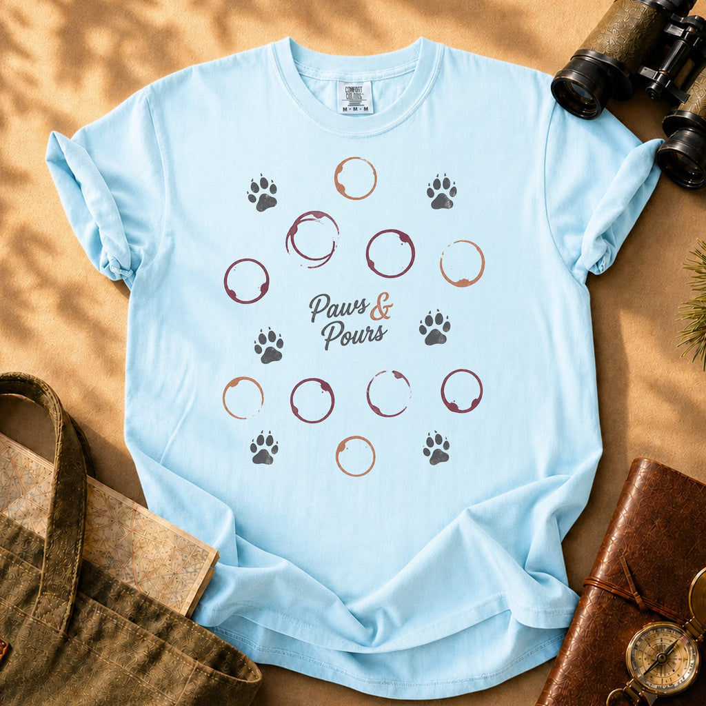 Paws & Pours Tee - Chambray