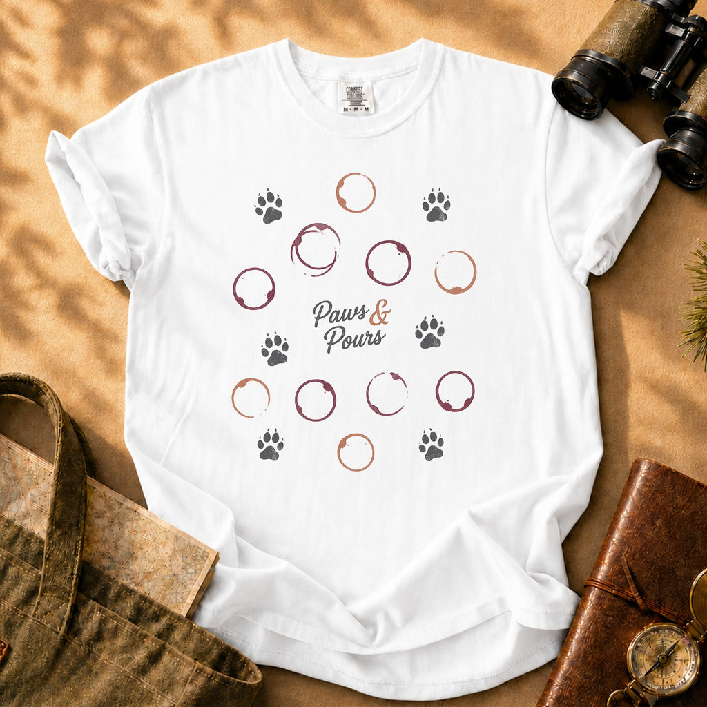 Paws & Pours Tee - White