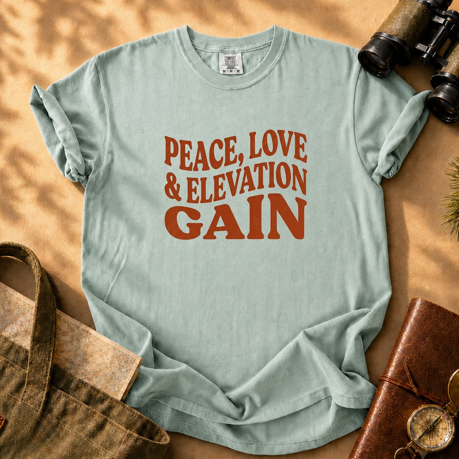 Peace Love & Elevation Gain Tee - Bay