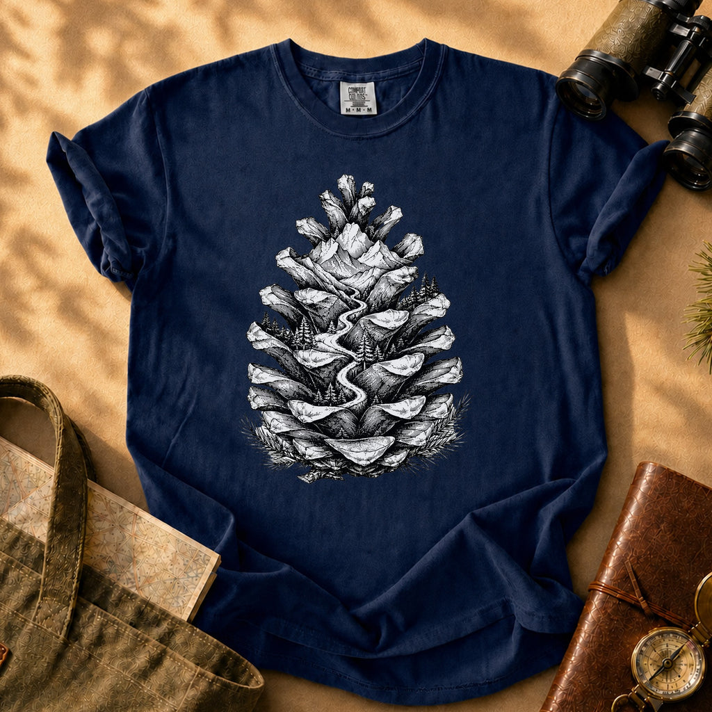 Pinecone Illustration Tee - True Navy