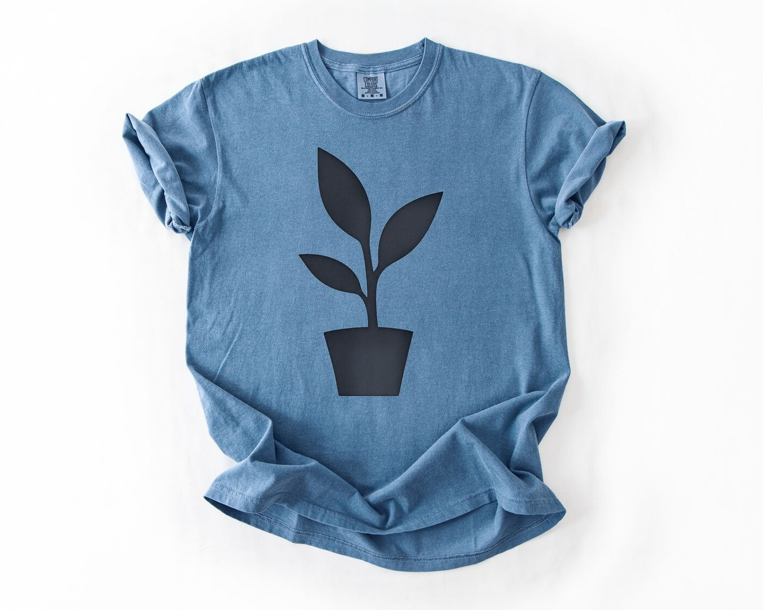 Plant Pot Graphic T-Shirt - Blue Jean