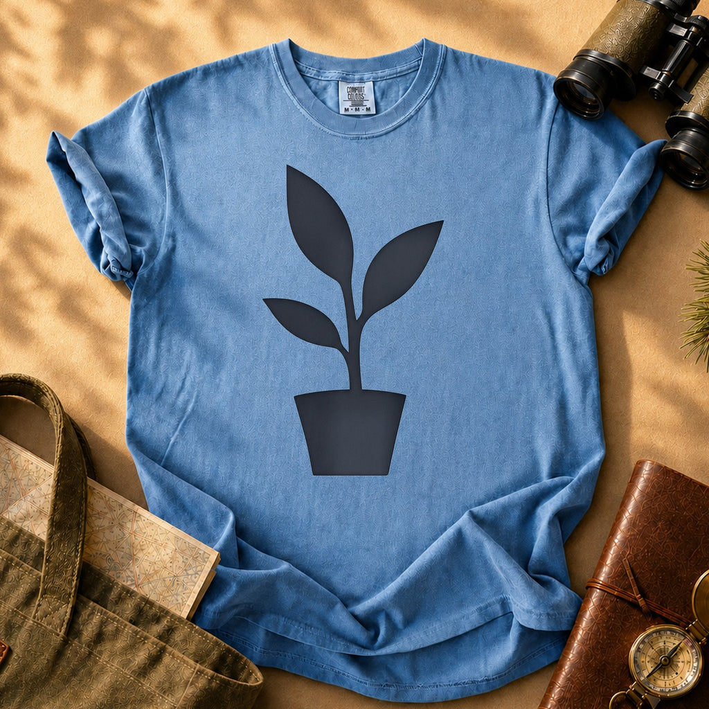 Plant Pot Graphic Tee - Blue Jean