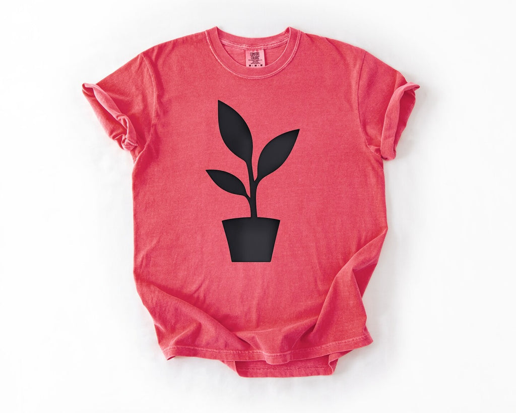 Plant Pot Graphic T-Shirt - Watermelon