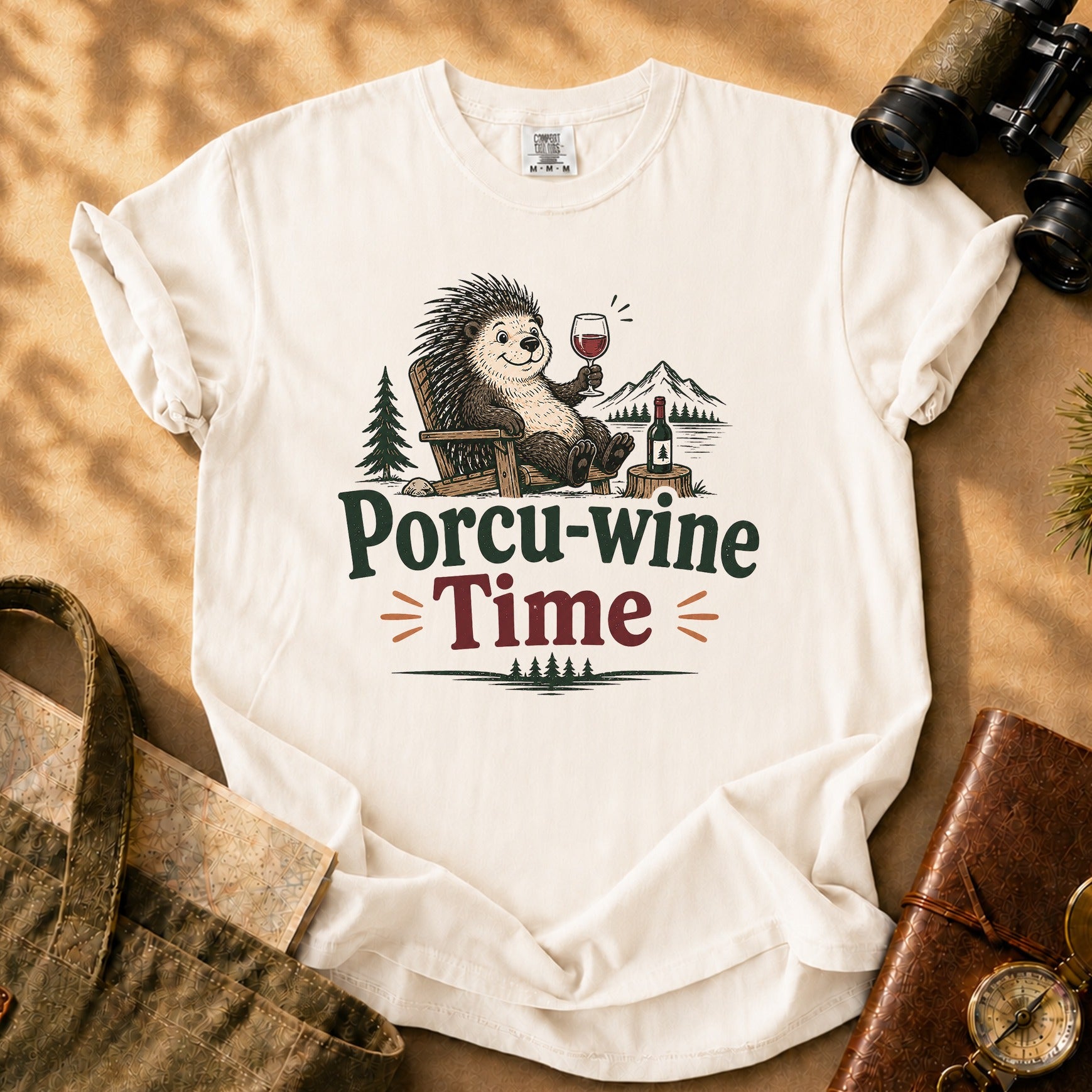 Porcu-wine Time Tee - Ivory