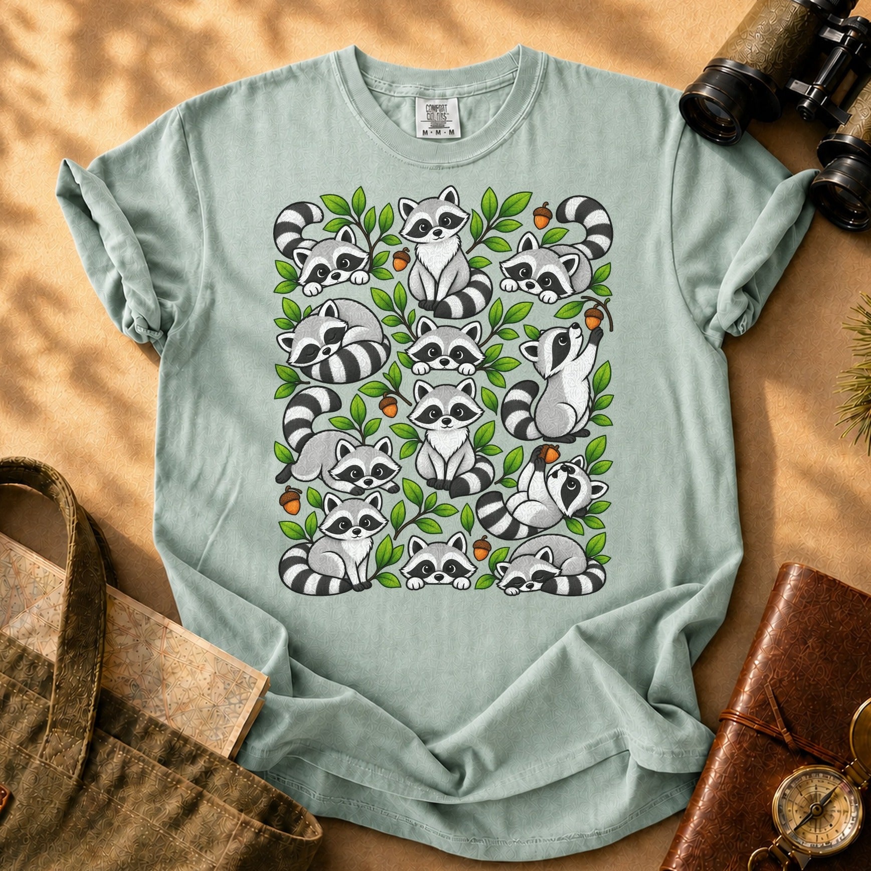Raccoons Being Raccoons Tee - Bay