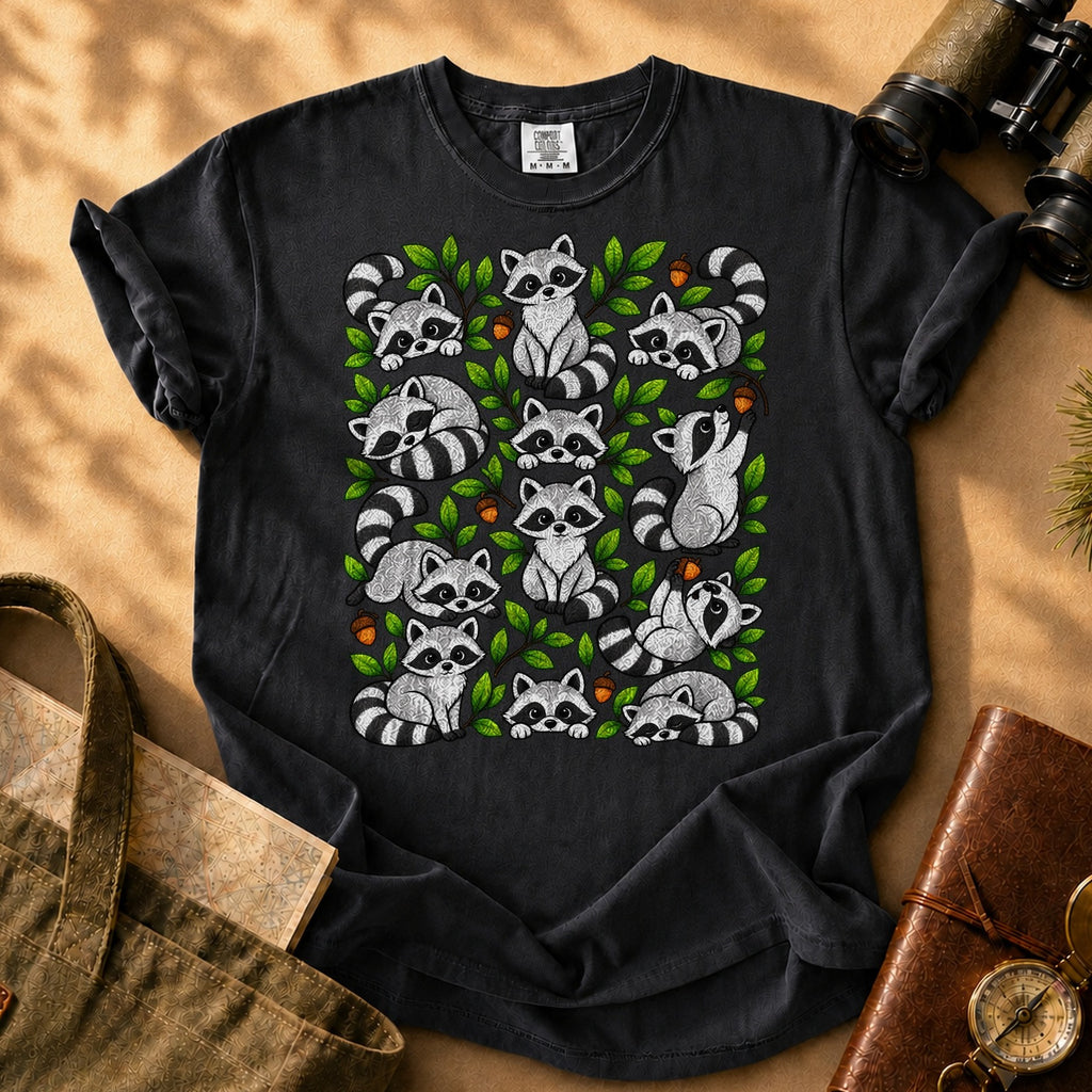 Raccoons Being Raccoons Tee - Black