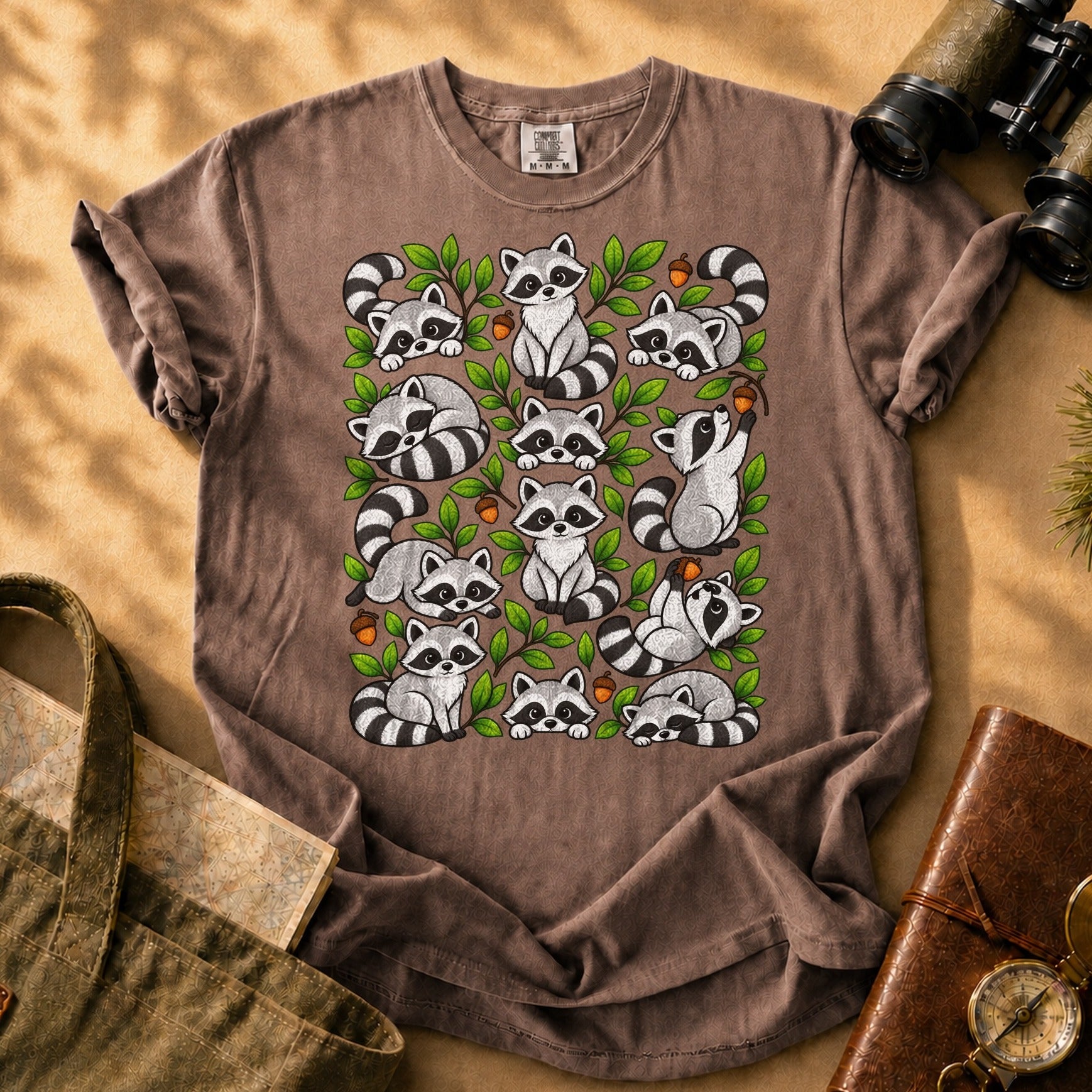 Raccoons Being Raccoons Tee - Espresso