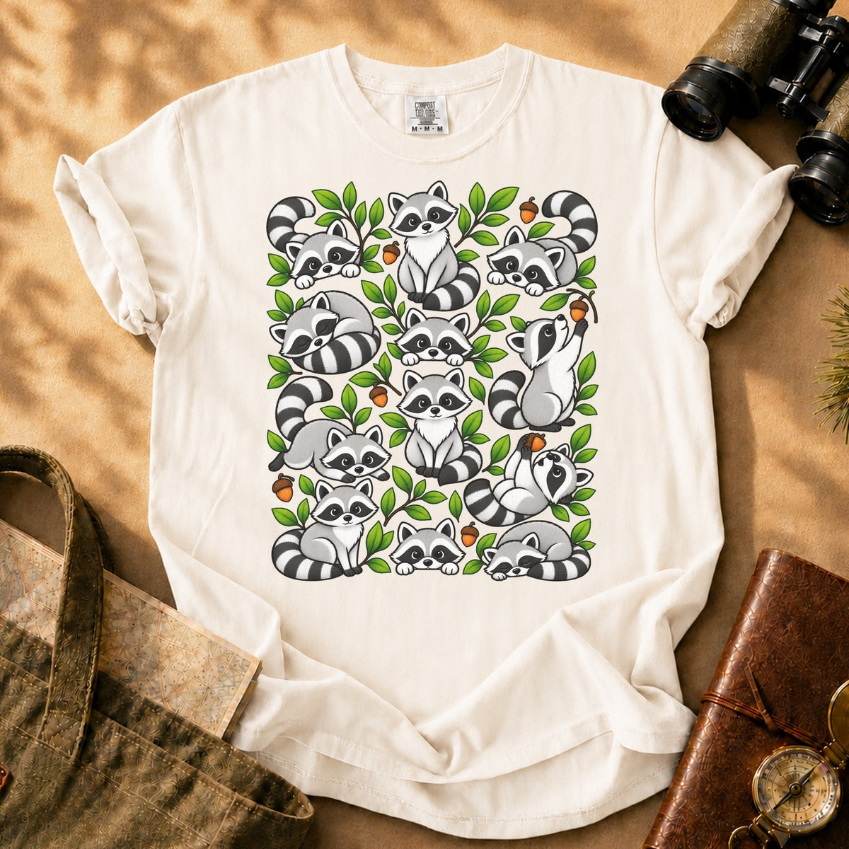 Raccoons Being Raccoons Tee - Ivory