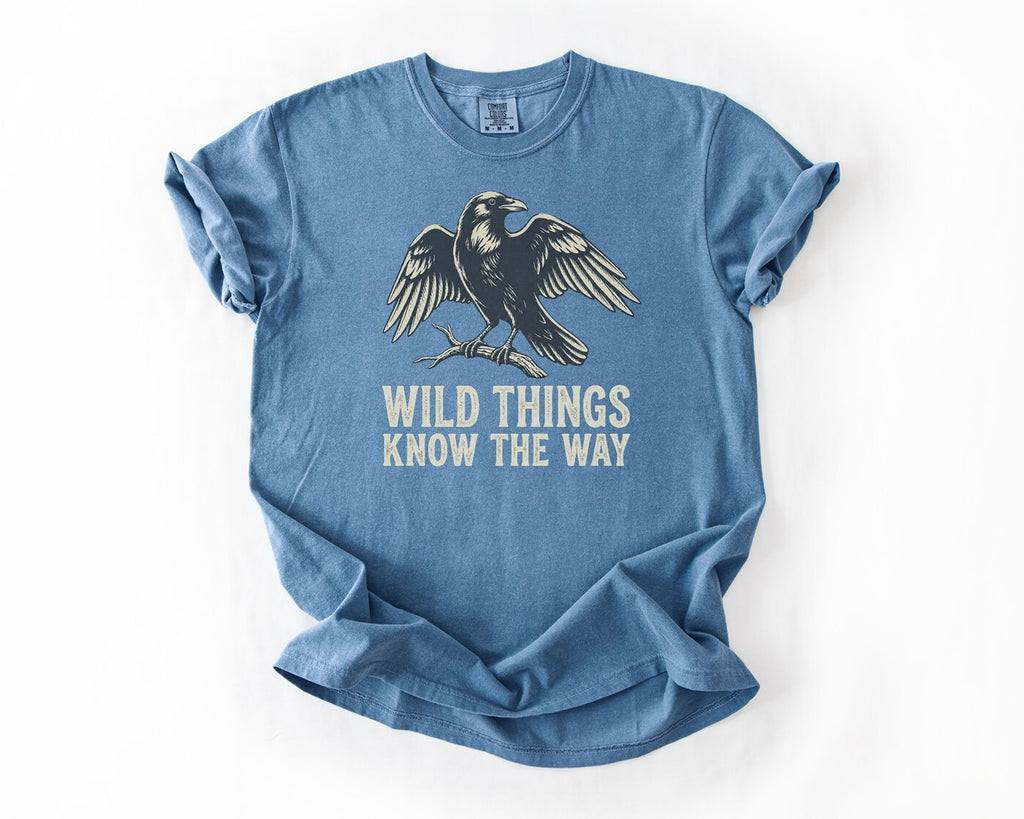 Raven Graphic T-Shirt - Blue Jean