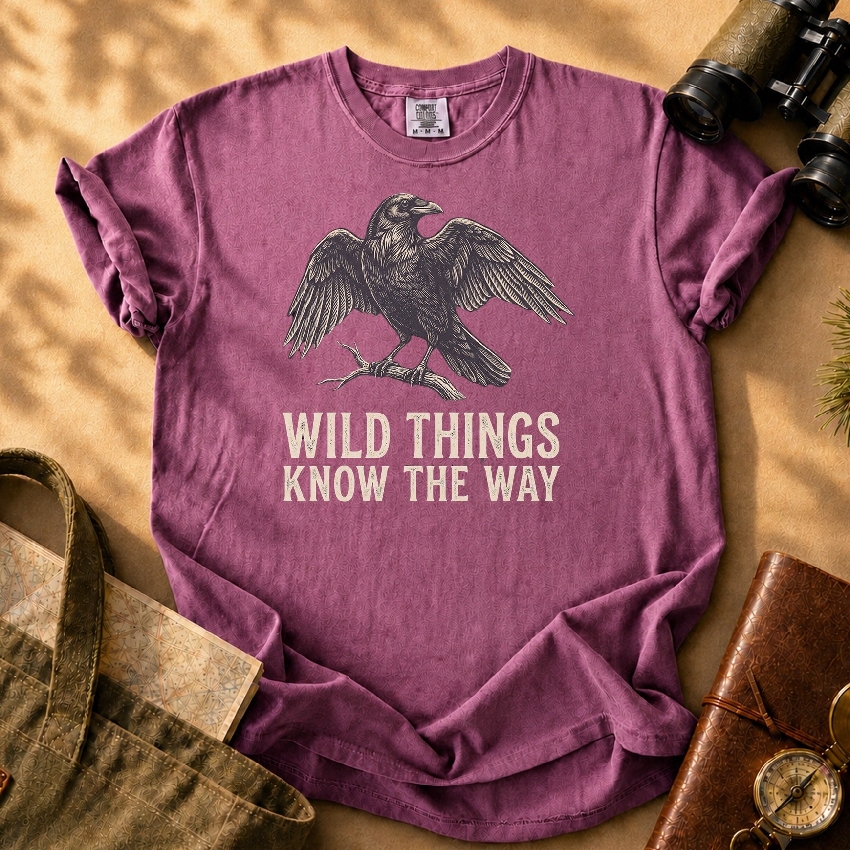 Raven Graphic Tee - Berry