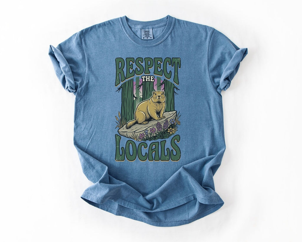 Respect the Locals T-Shirt - Blue Jean
