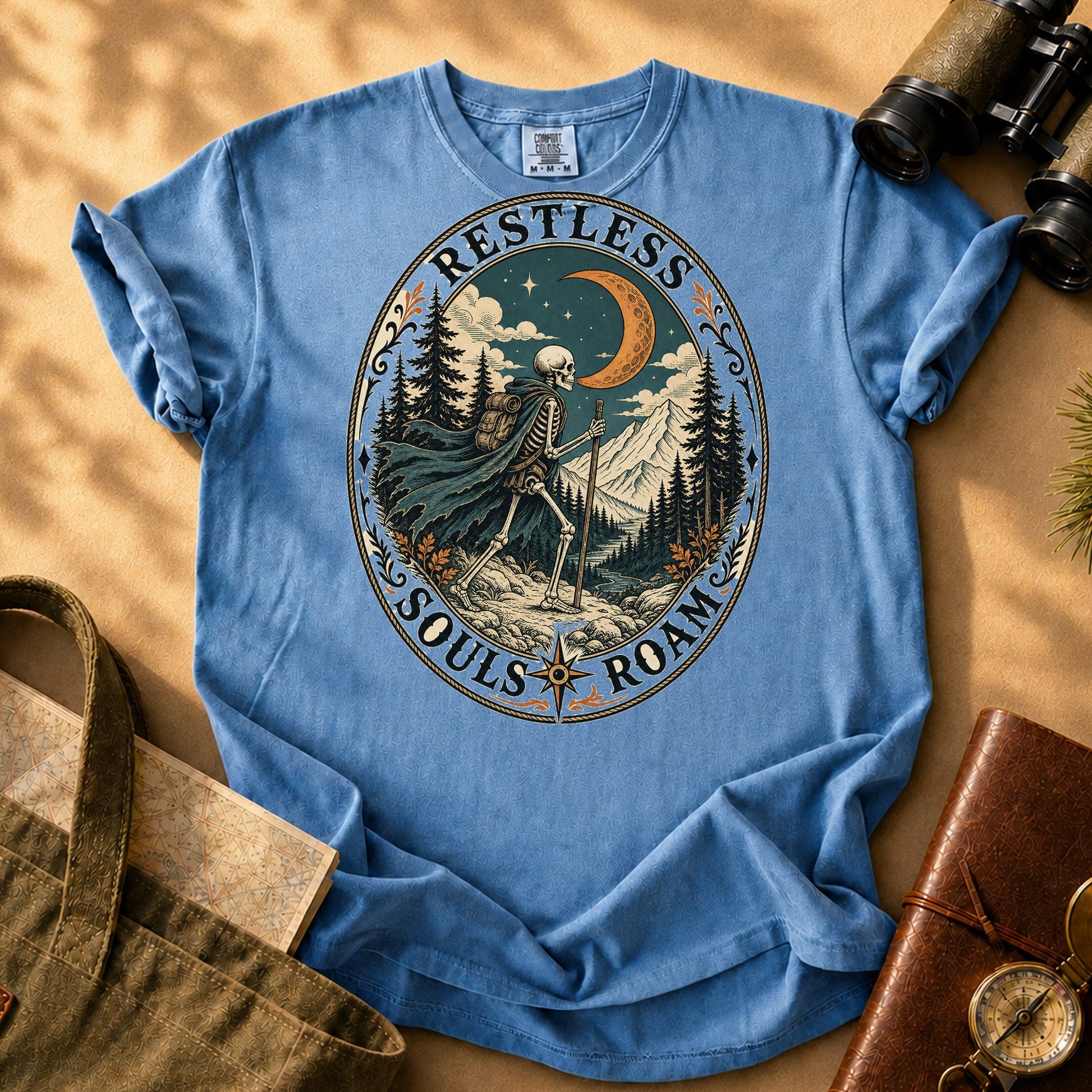 Restless Souls Roam Tee - Blue Jean