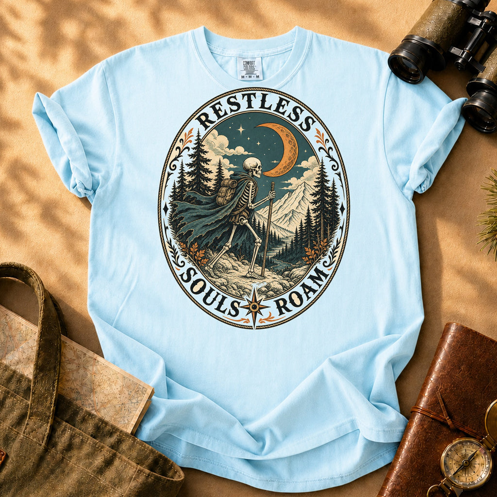 Restless Souls Roam Tee - Chambray